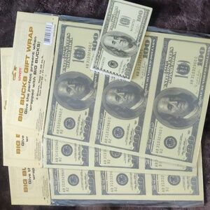 New Old Stock Big Bucks Gift Wrap And Paper Know Book